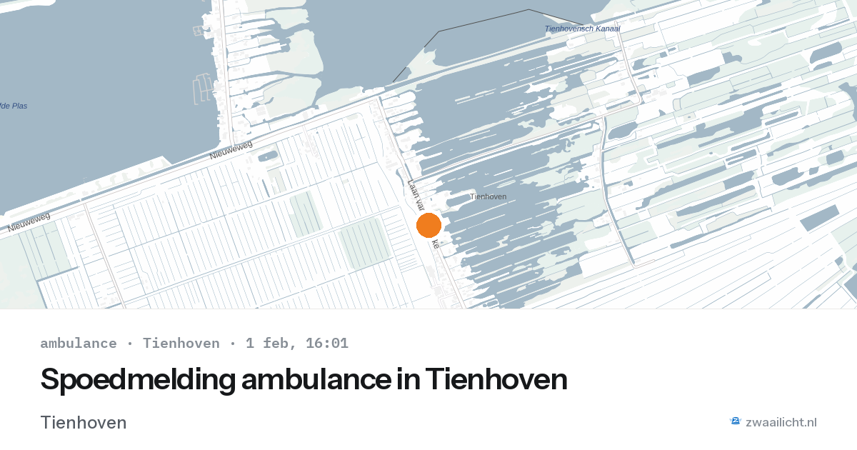 Spoedmelding ambulance in Tienhoven — 1 feb 2026