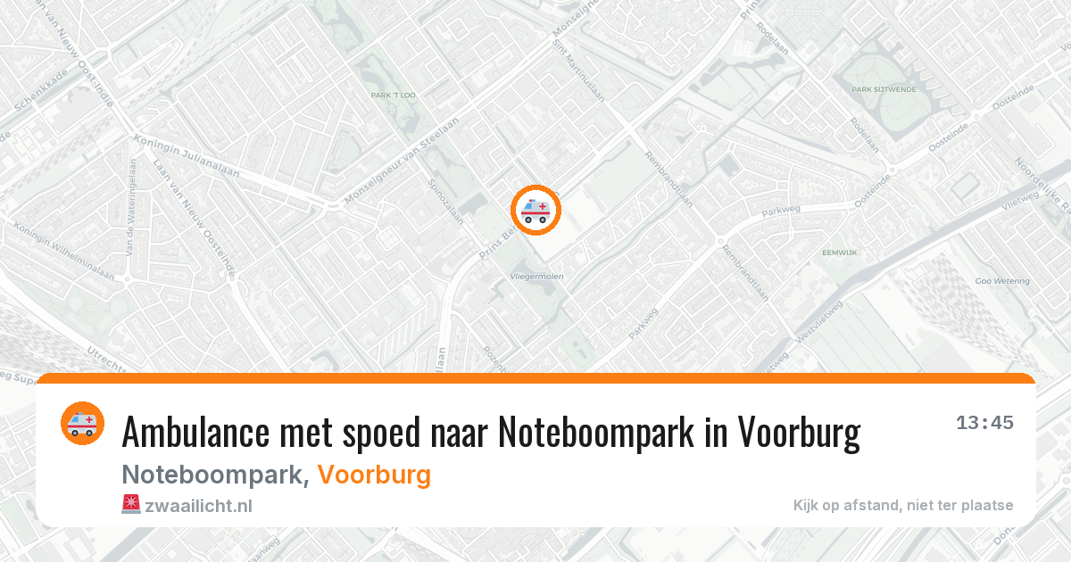 Ambulance met spoed naar Noteboompark in Voorburg — 29 mrt 2026