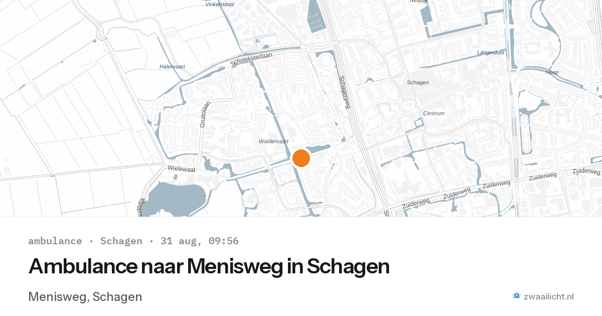 Ambulance naar Menisweg in Schagen — 31 aug 2026