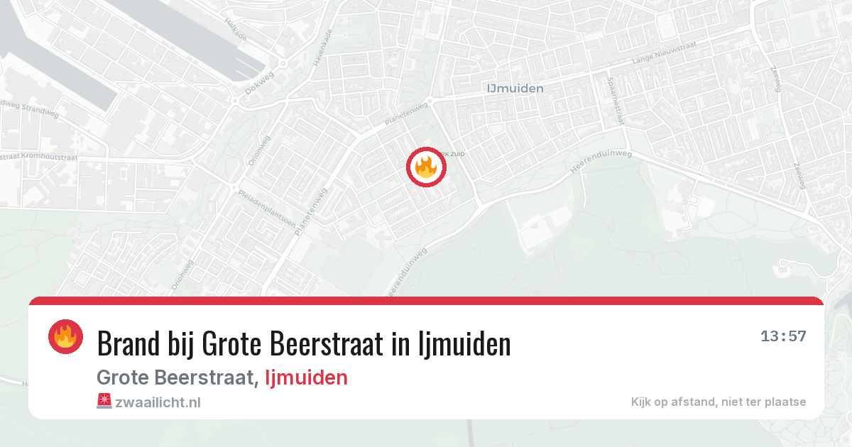 Brand bij Grote Beerstraat in Ijmuiden — 1 aug 2026
