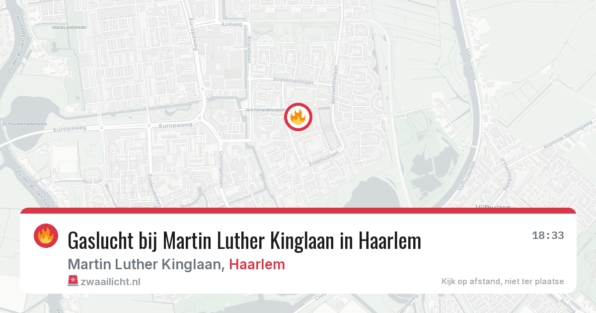 Gaslucht bij Martin Luther Kinglaan in Haarlem — 19 jan 2026