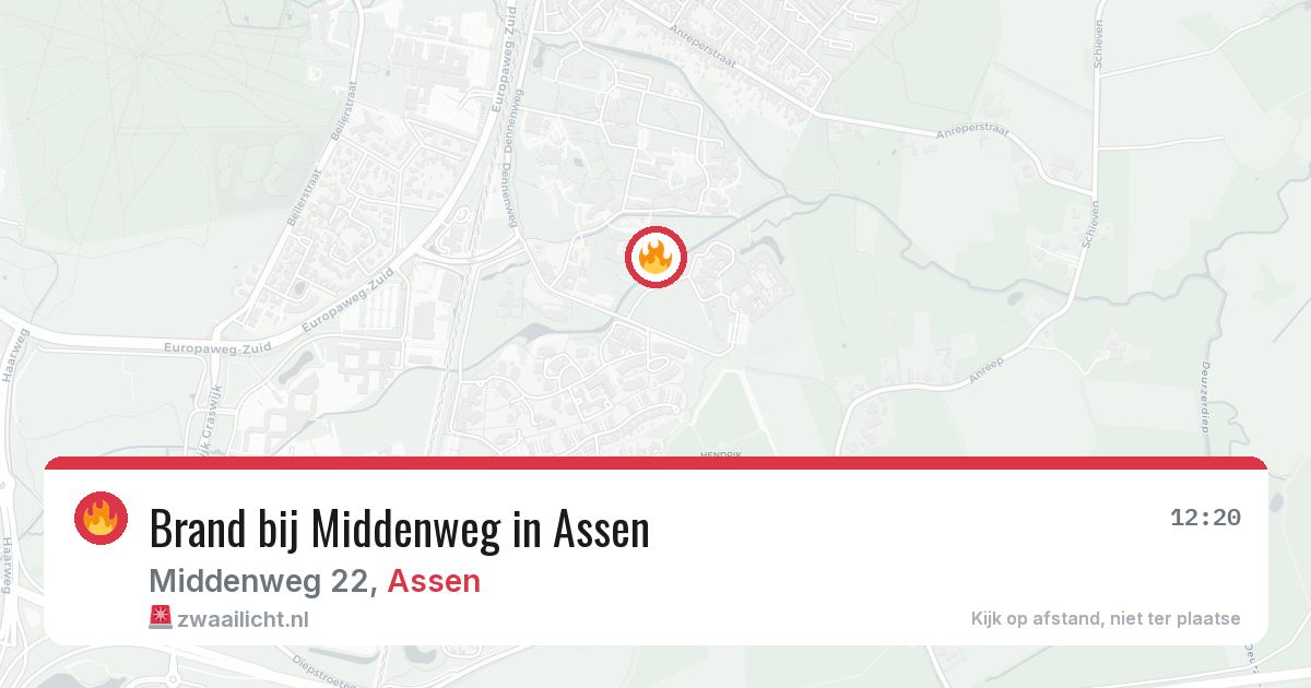 Brand bij Middenweg in Assen — 9 jun 2026