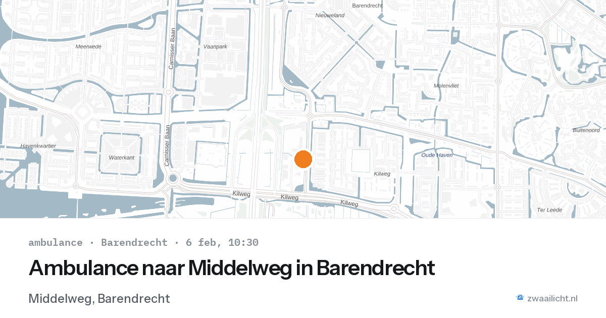Ambulance naar Middelweg in Barendrecht — 6 feb 2026