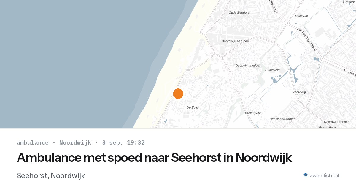 Ambulance met spoed naar Seehorst in Noordwijk — 3 sep 2026