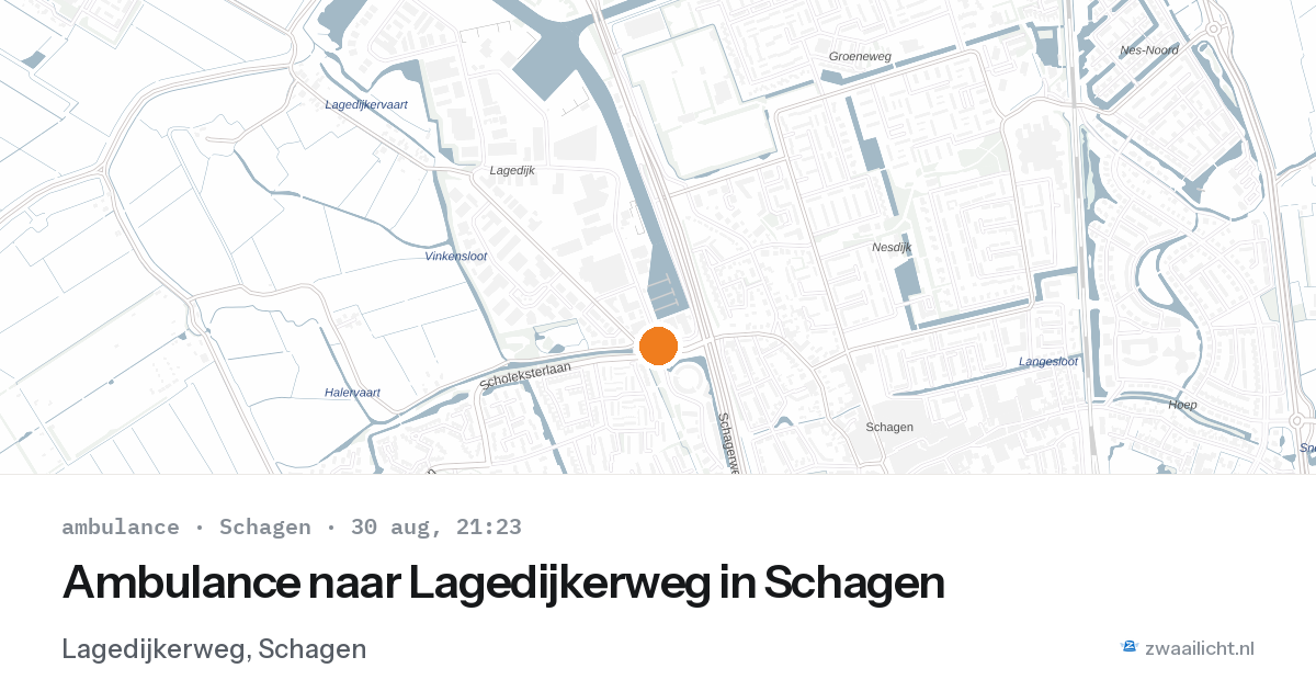 Ambulance naar Lagedijkerweg in Schagen — 30 aug 2026