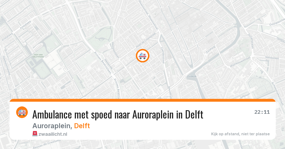 Ambulance met spoed naar Auroraplein in Delft — 8 jul 2026