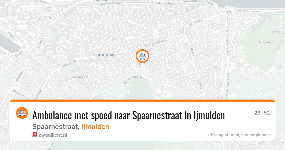 Ambulance met spoed naar Spaarnestraat in Ijmuiden — 14 jul 2026