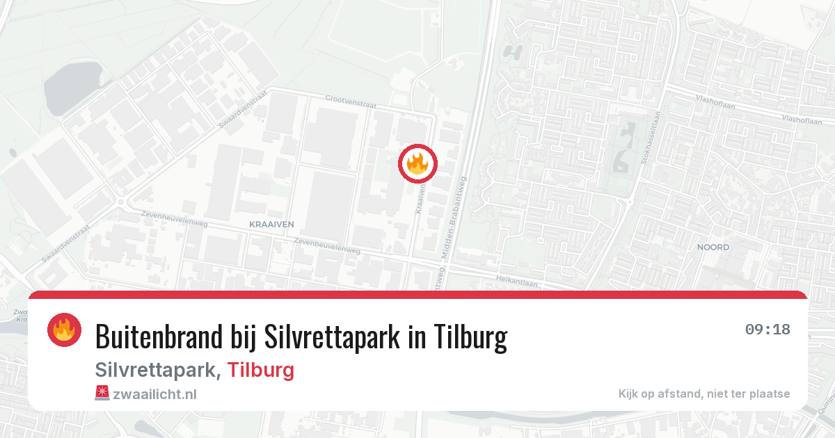 Buitenbrand bij Silvrettapark in Tilburg — 4 aug 2026