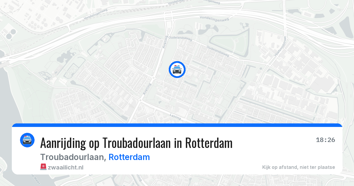 Aanrijding op Troubadourlaan in Rotterdam — 18 jun 2026