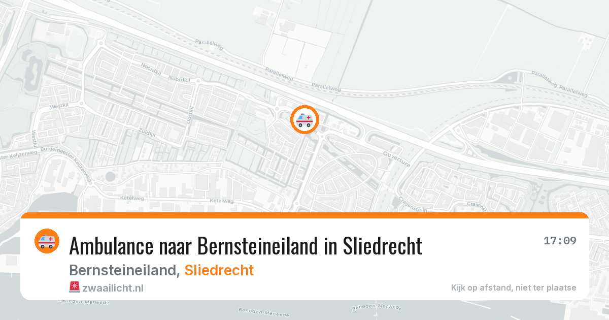 Ambulance naar Bernsteineiland in Sliedrecht — 17 jun 2026