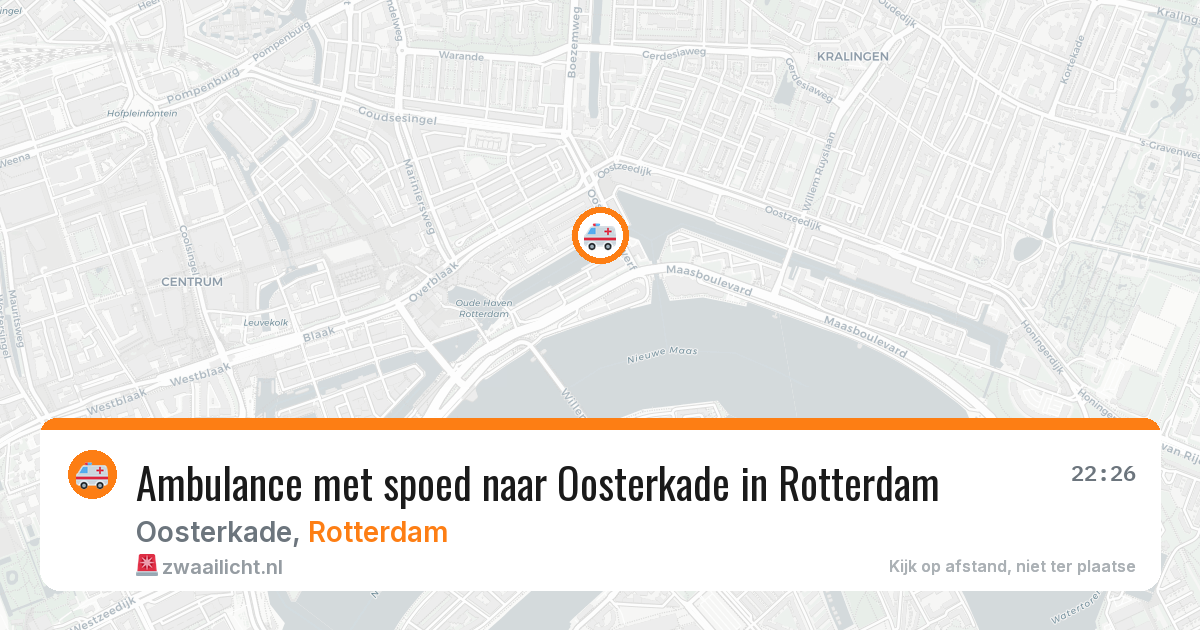 Ambulance met spoed naar Oosterkade in Rotterdam — 12 apr 2026