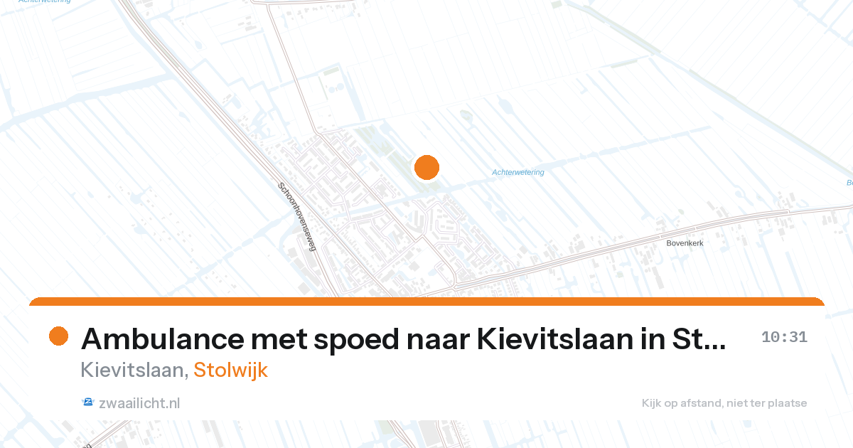 Ambulance met spoed naar Kievitslaan in Stolwijk — 10 mei 2026