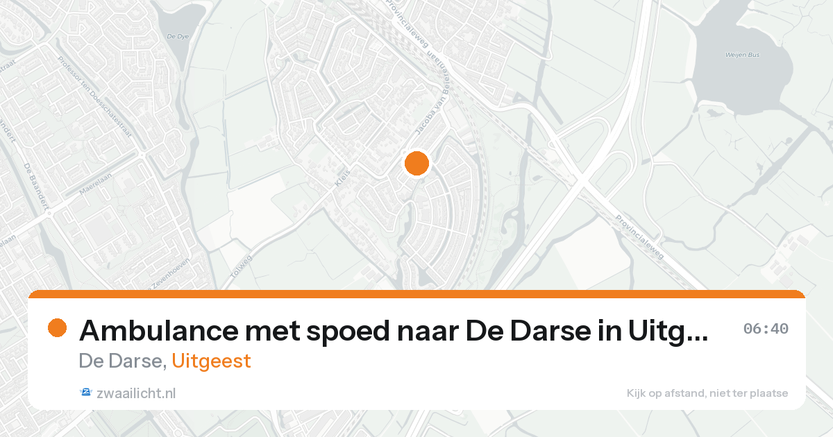Ambulance met spoed naar De Darse in Uitgeest — 21 aug 2026