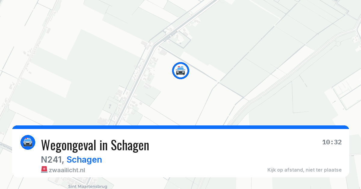 Wegongeval in Schagen — 10 aug 2026