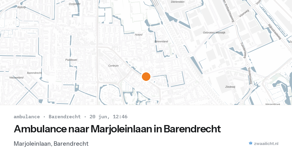 Ambulance naar Marjoleinlaan in Barendrecht — 20 jun 2026
