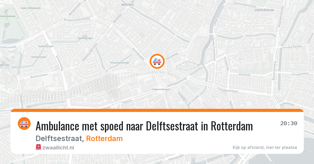 Ambulance met spoed naar Delftsestraat in Rotterdam — 21 jun 2026