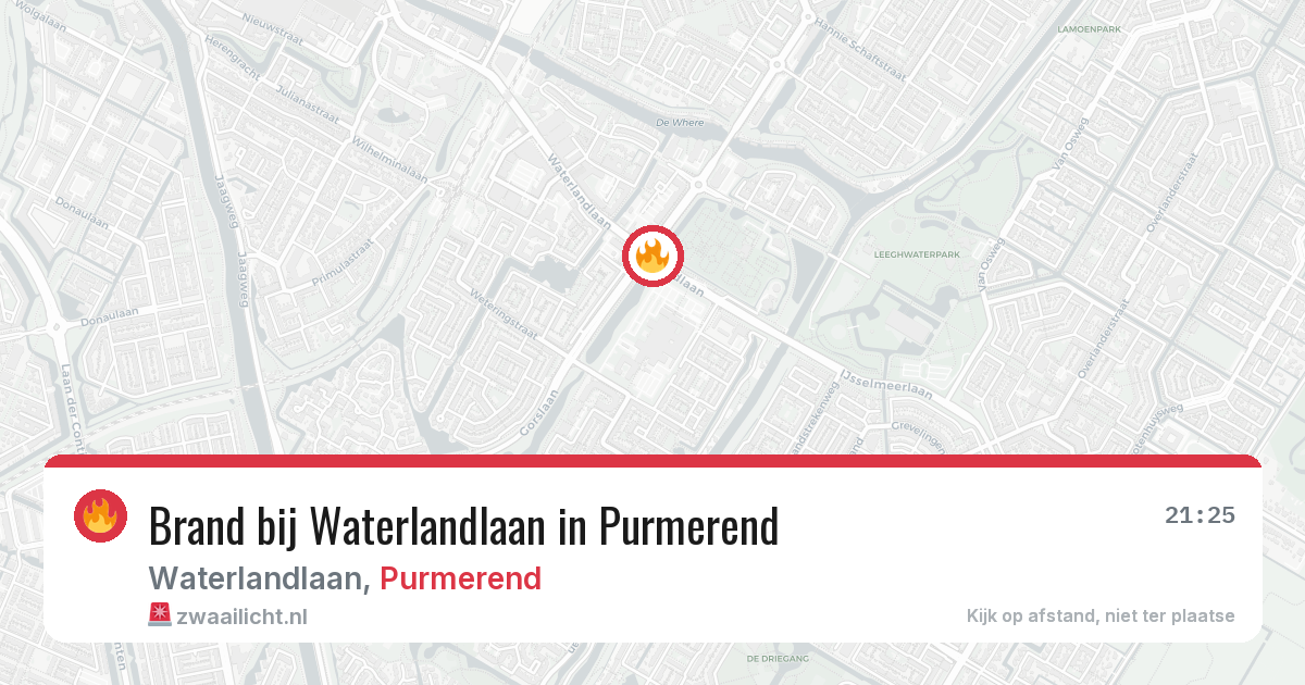 Brand bij Waterlandlaan in Purmerend — 29 jan 2026