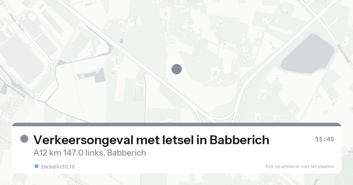 Verkeersongeval met letsel in Babberich — 15 aug 2026
