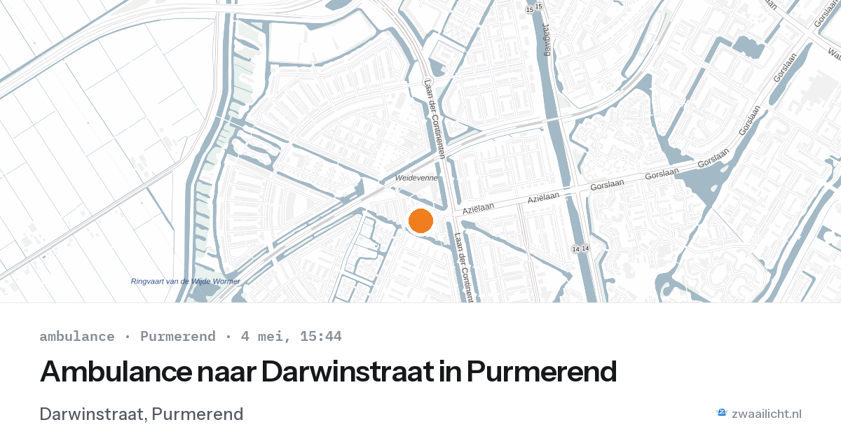 Ambulance naar Darwinstraat in Purmerend — 4 mei 2026