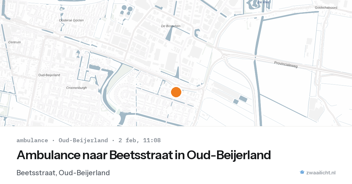 Ambulance naar Beetsstraat in Oud-Beijerland — 2 feb 2026