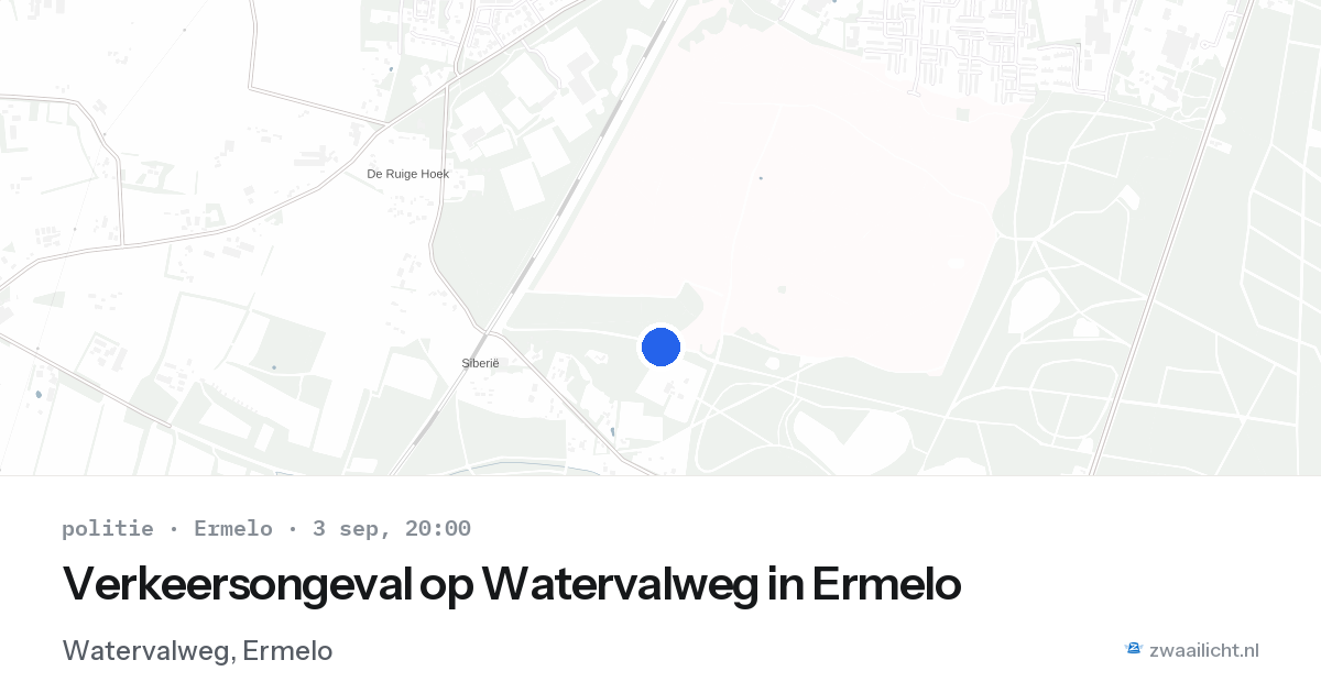 Verkeersongeval op Watervalweg in Ermelo — 3 sep 2026