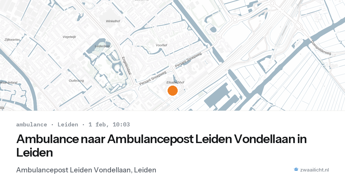 Ambulance naar Ambulancepost Leiden Vondellaan in Leiden — 1 feb 2026