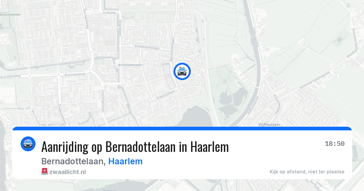 Aanrijding op Bernadottelaan in Haarlem — 28 jun 2026