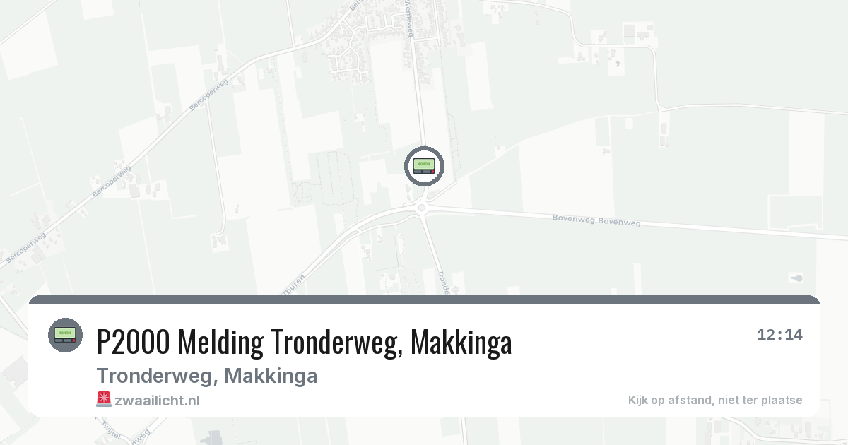 P2000 Melding Tronderweg, Makkinga — 2 apr 2026