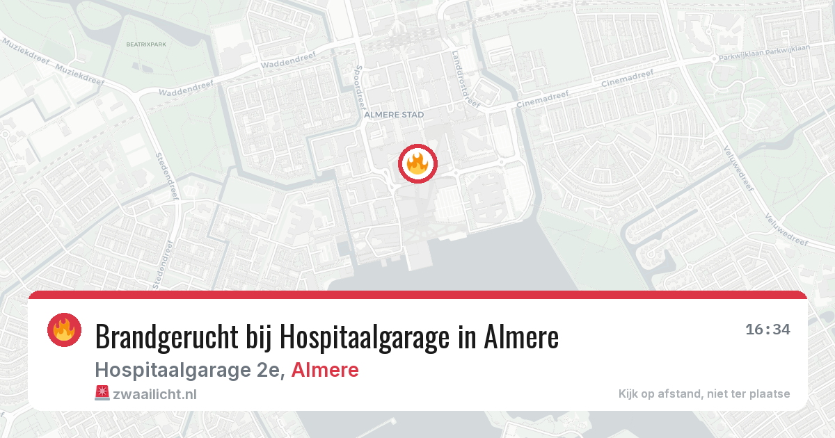 Brandgerucht bij Hospitaalgarage in Almere — 9 jun 2026