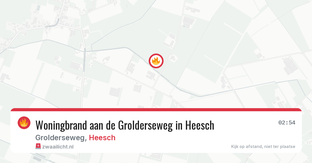 Woningbrand aan de Grolderseweg in Heesch — 28 jun 2026