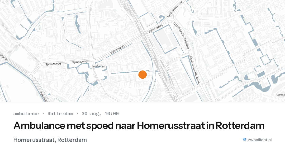 Ambulance met spoed naar Homerusstraat in Rotterdam — 30 aug 2026