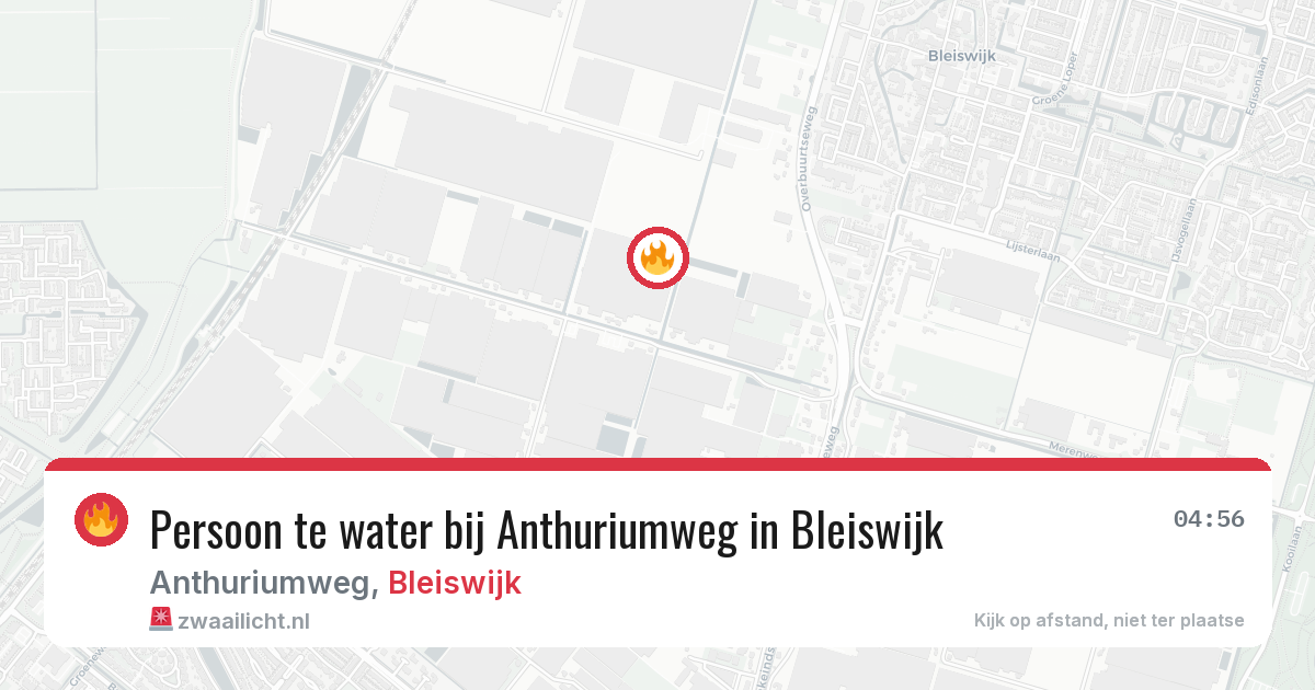 Persoon te water bij Anthuriumweg in Bleiswijk — 22 jul 2026