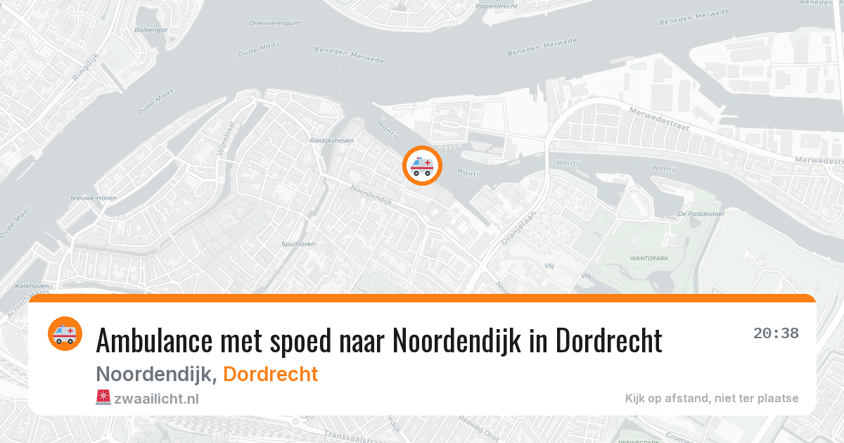 Ambulance met spoed naar Noordendijk in Dordrecht — 16 mrt 2026