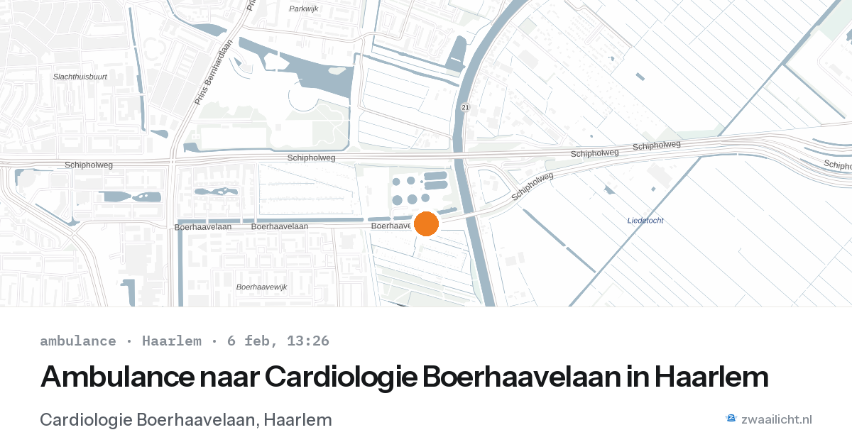 Ambulance naar Cardiologie Boerhaavelaan in Haarlem — 6 feb 2026
