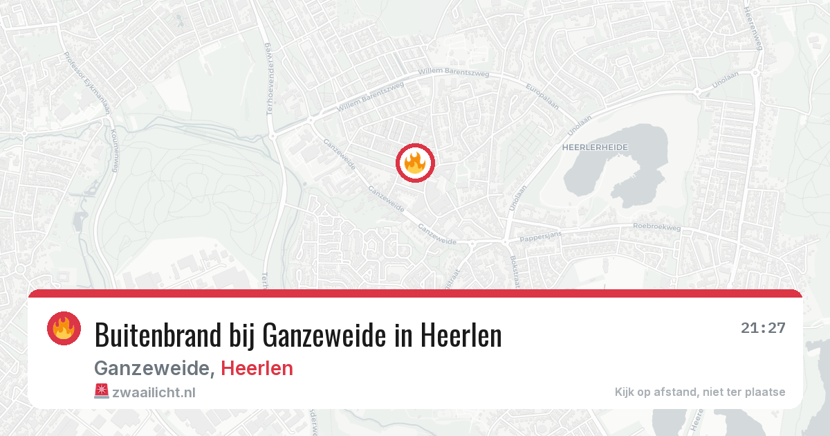 Buitenbrand bij Ganzeweide in Heerlen — 7 jul 2026