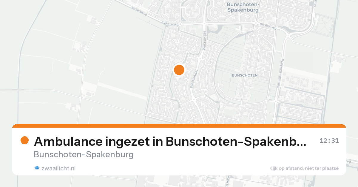 Ambulance ingezet in Bunschoten-Spakenburg — 14 aug 2026