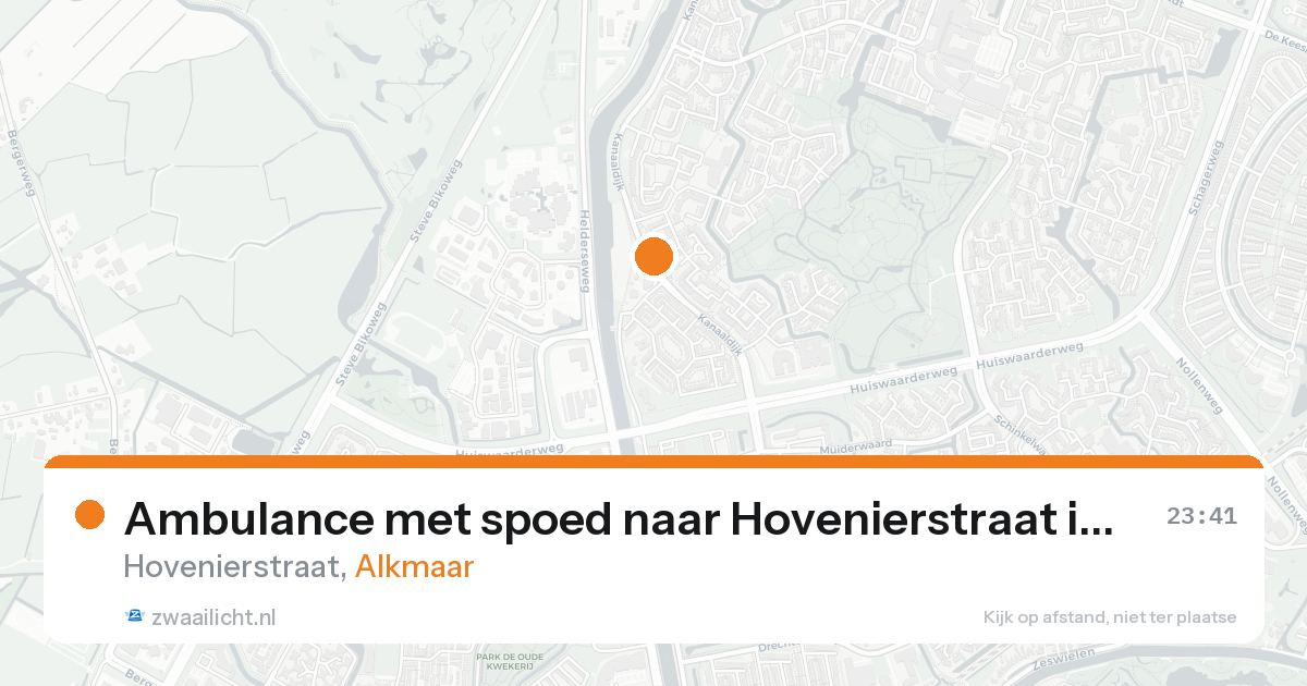 Ambulance met spoed naar Hovenierstraat in Alkmaar — 23 aug 2026