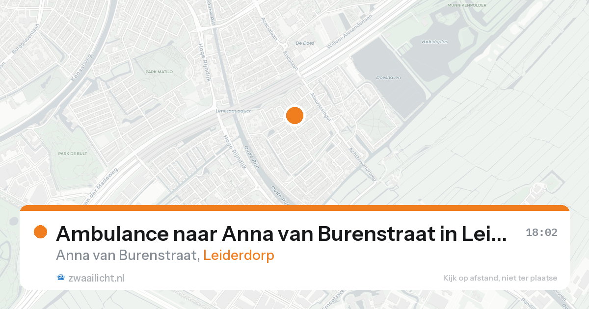Ambulance naar Anna van Burenstraat in Leiderdorp — 20 aug 2026