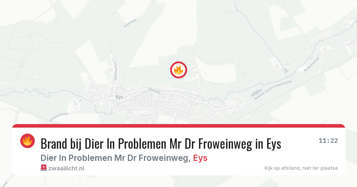 Brand bij Dier In Problemen Mr Dr Froweinweg in Eys — 5 mei 2026