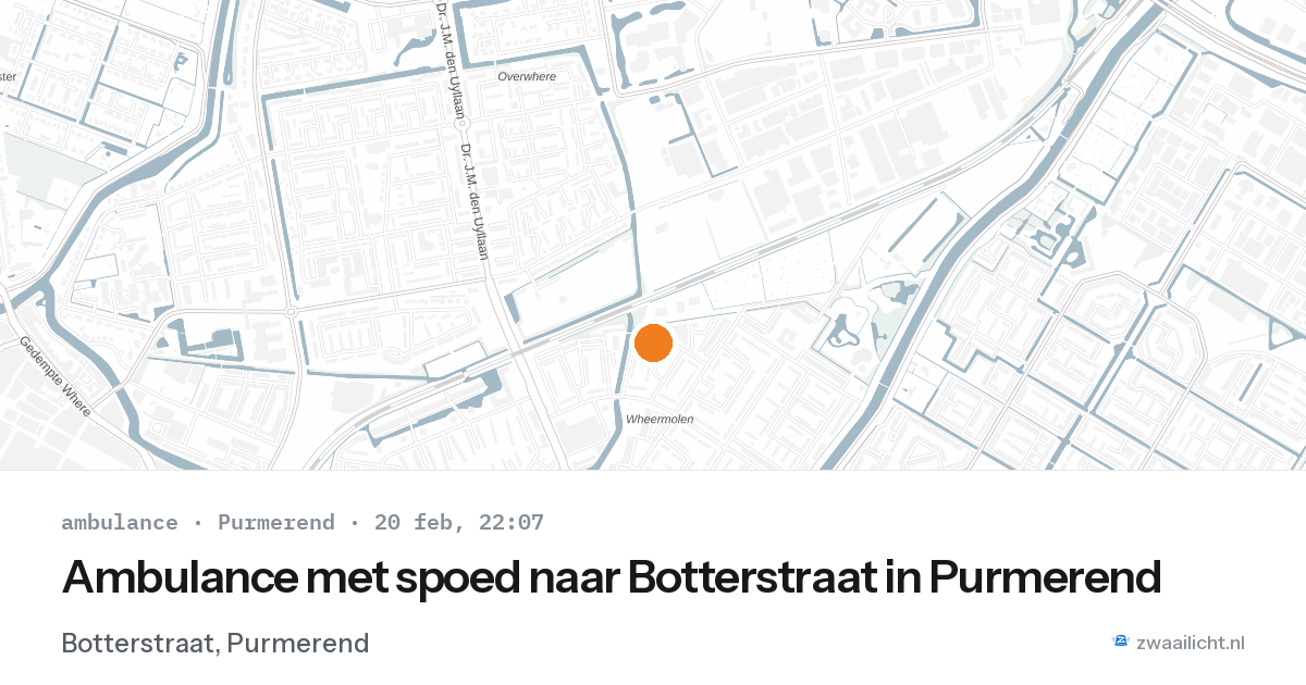 Ambulance met spoed naar Botterstraat in Purmerend — 20 feb 2026