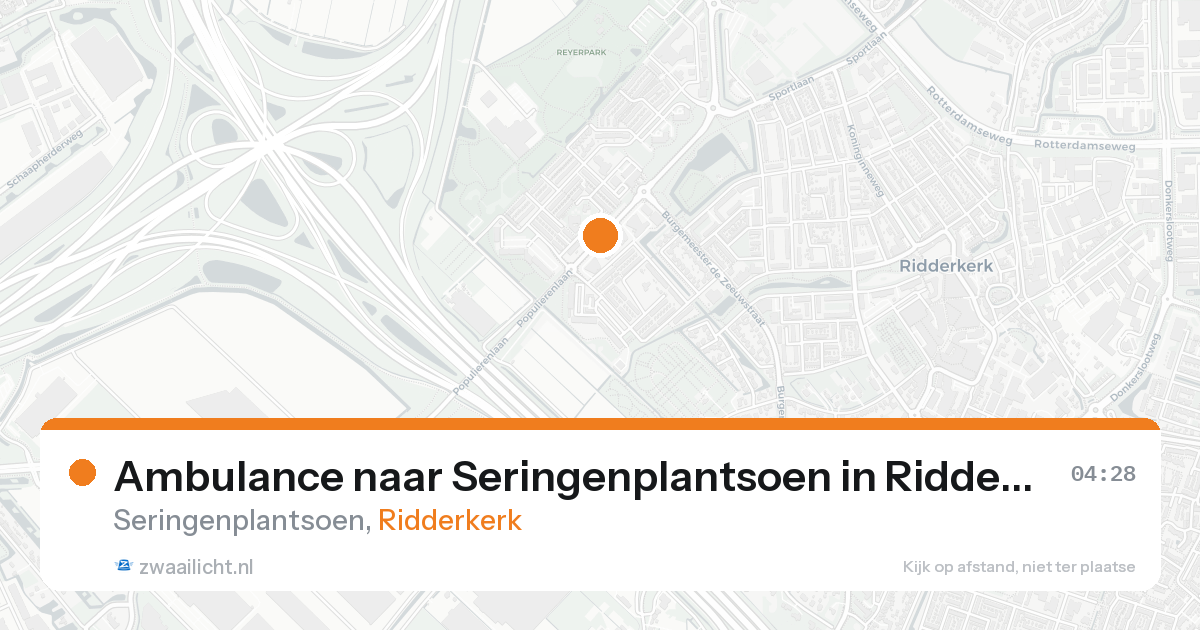 Ambulance naar Seringenplantsoen in Ridderkerk — 25 aug 2026