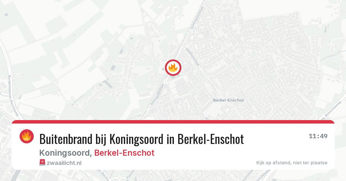 Buitenbrand bij Koningsoord in Berkel-Enschot — 18 mrt 2026