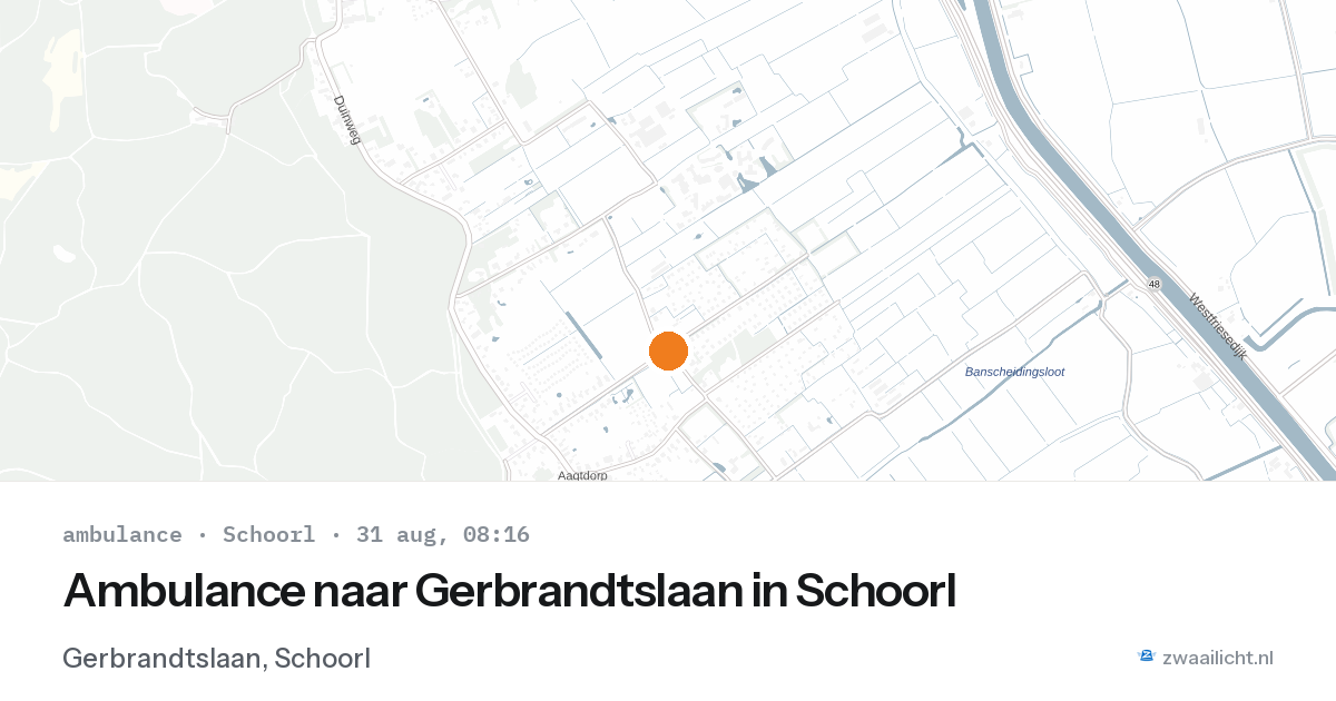 Ambulance naar Gerbrandtslaan in Schoorl — 31 aug 2026