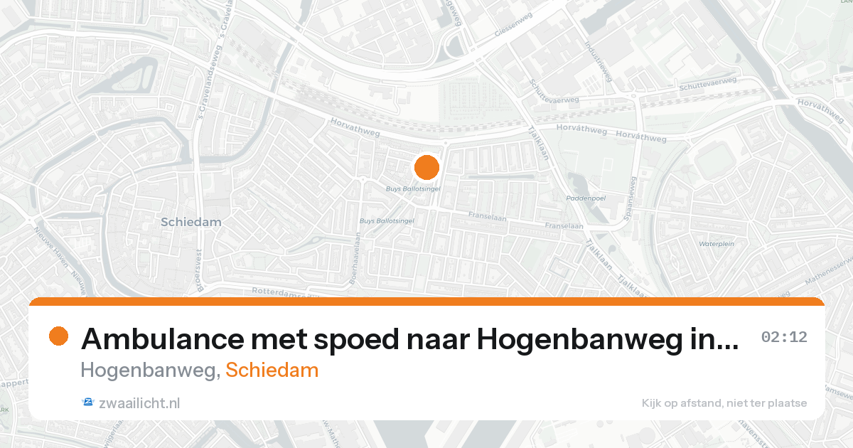 Ambulance met spoed naar Hogenbanweg in Schiedam — 22 aug 2026