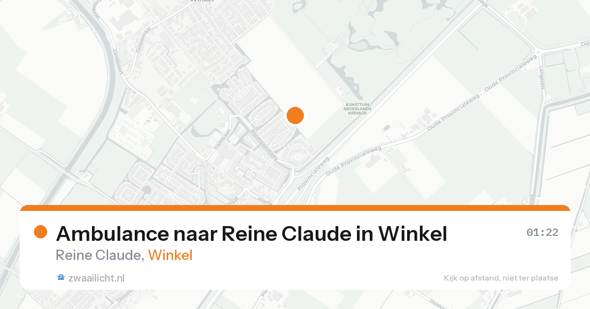 Ambulance naar Reine Claude in Winkel — 14 aug 2026
