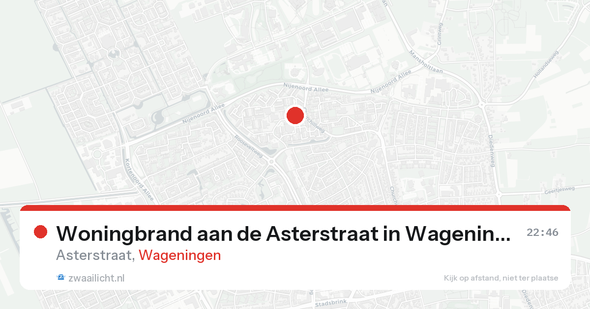 Woningbrand aan de Asterstraat in Wageningen — 17 feb 2026