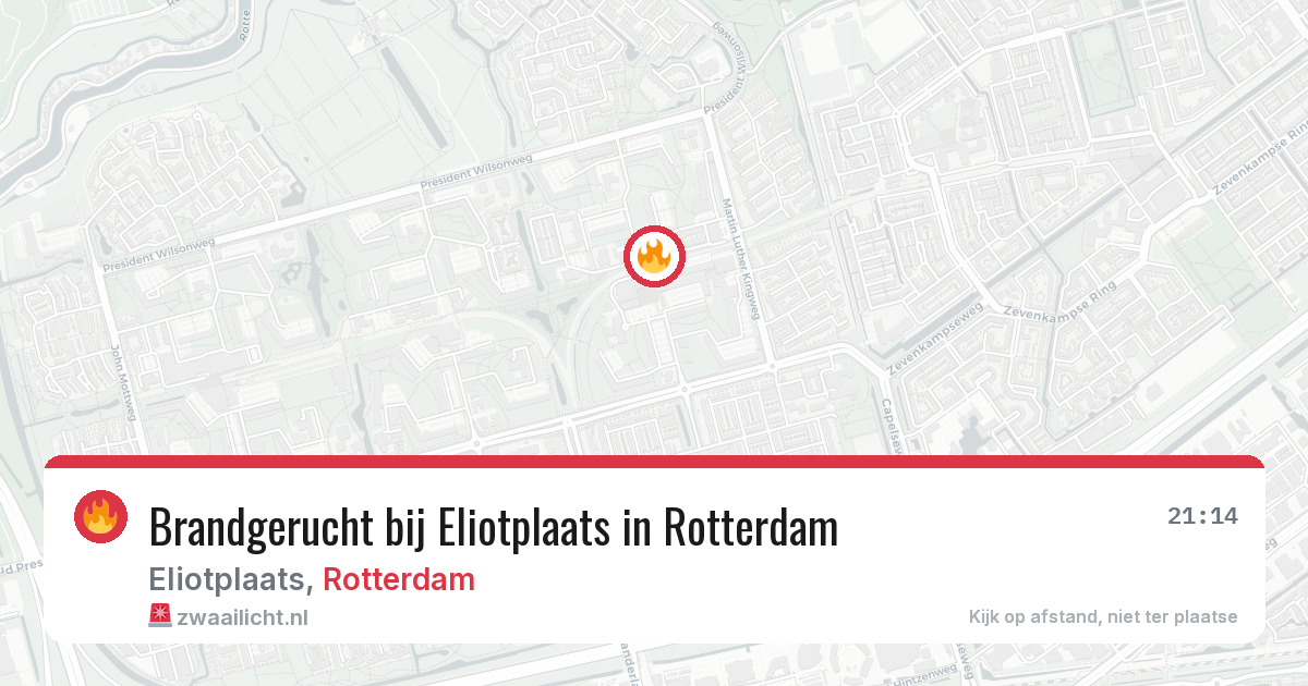 Brandgerucht bij Eliotplaats in Rotterdam — 23 mrt 2026