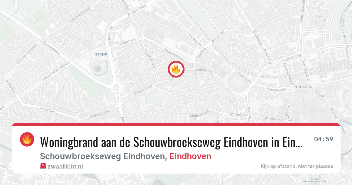 Woningbrand aan de Schouwbroekseweg Eindhoven in Eindhoven — 23 jan 2026