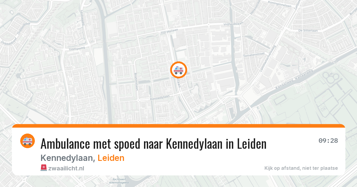 Ambulance met spoed naar Kennedylaan in Leiden — 31 jul 2026