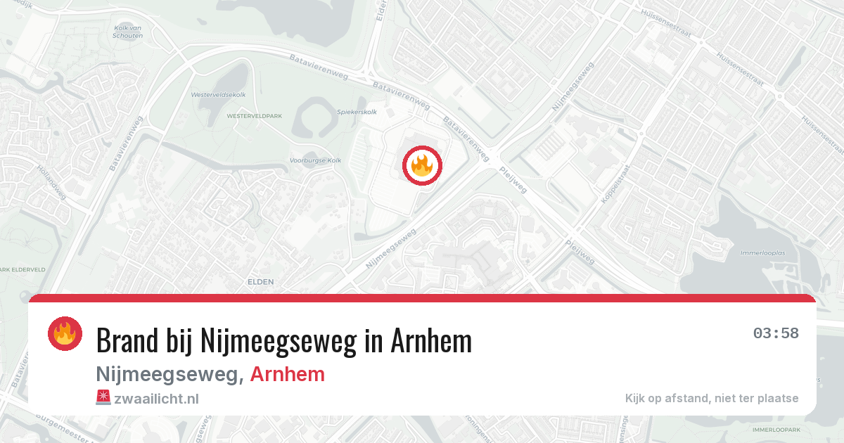Brand bij Nijmeegseweg in Arnhem — 28 jun 2026